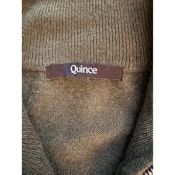 *Good Value* Quince Men's 100% Cashmere Forest Green 1/4 Zip Pullover Sweater - Picture 3 of 6